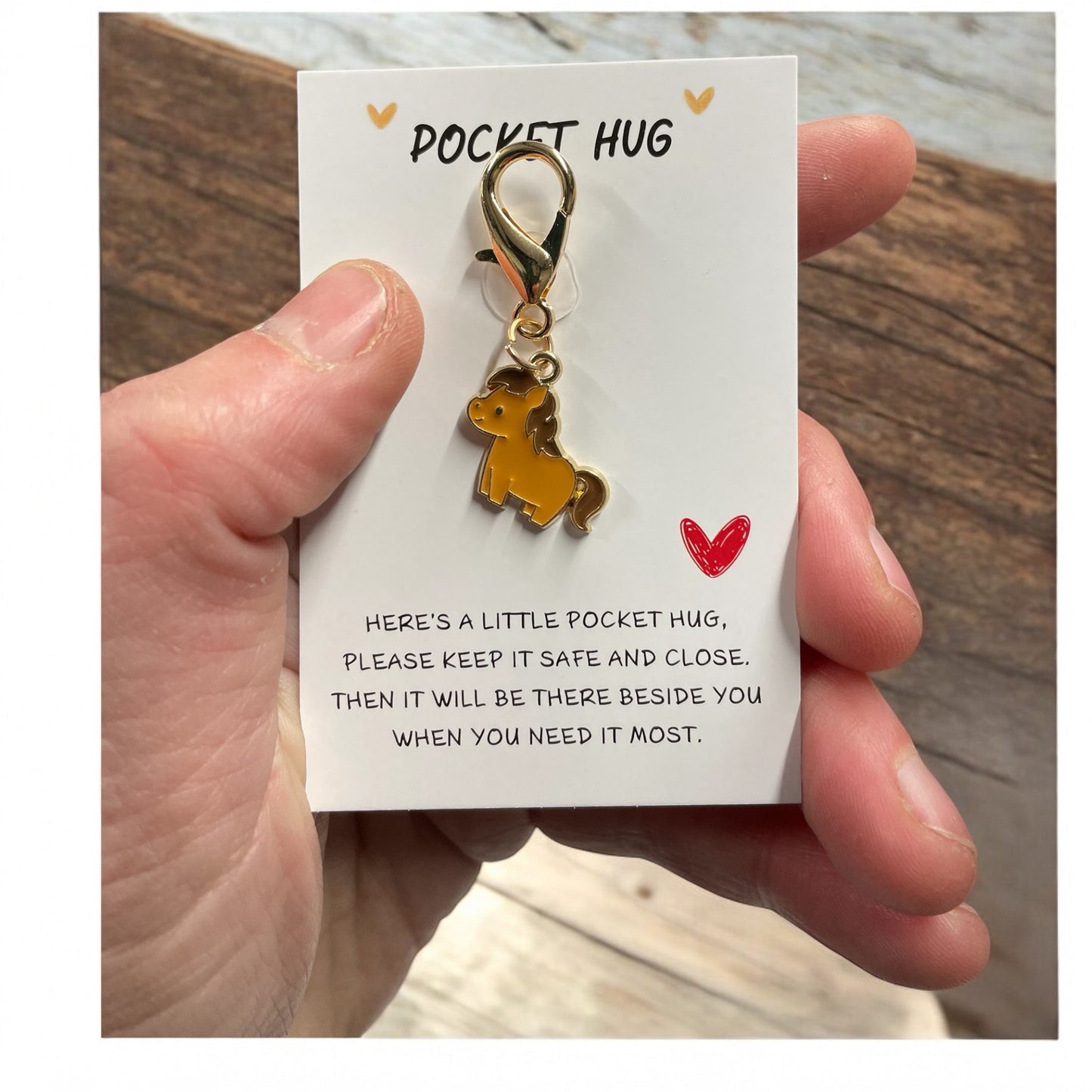 Pocket hug cute horse/pony clip on charm