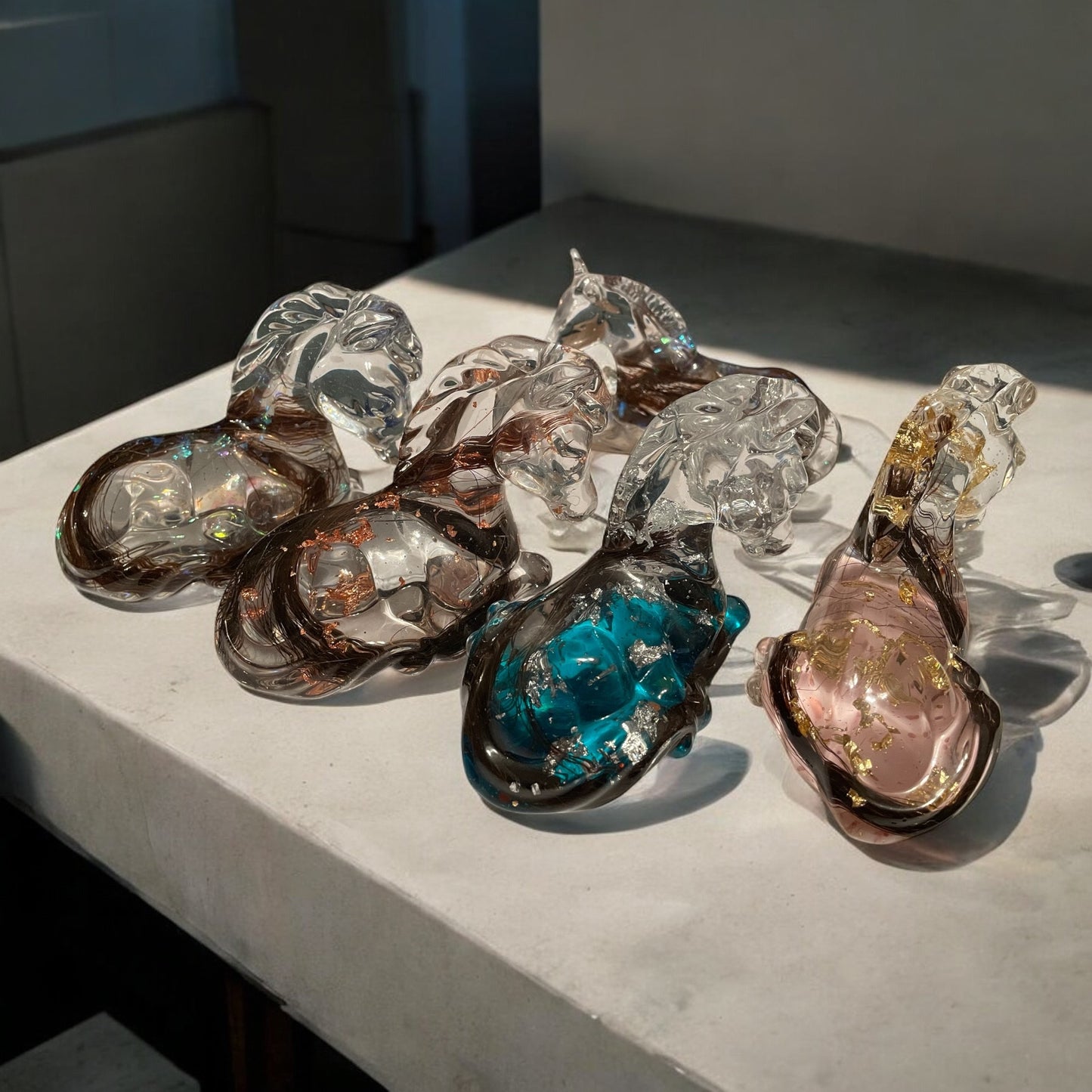 Memorial resin horse ornament made with mane or tail hair