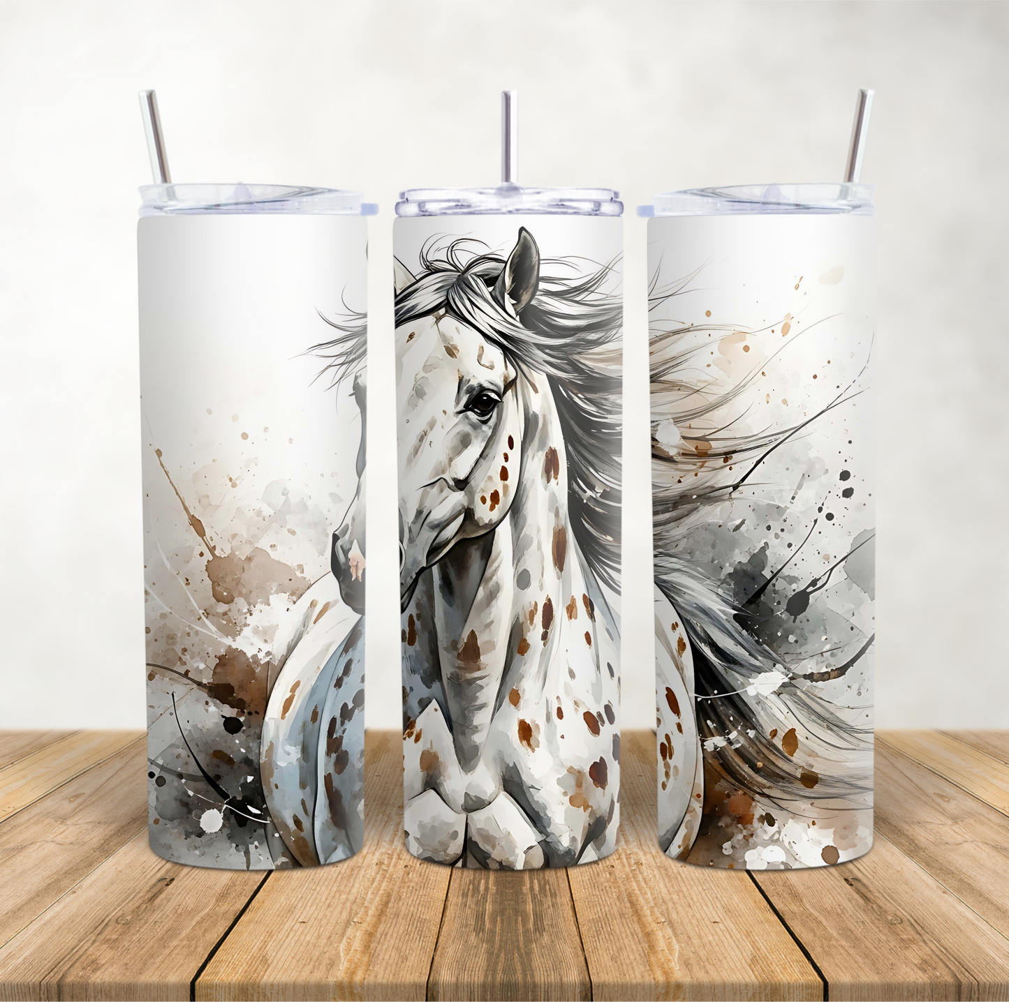 20oz Skinny Tumbler for hot & cold drinks "Stunning spotty Appaloosa horse"