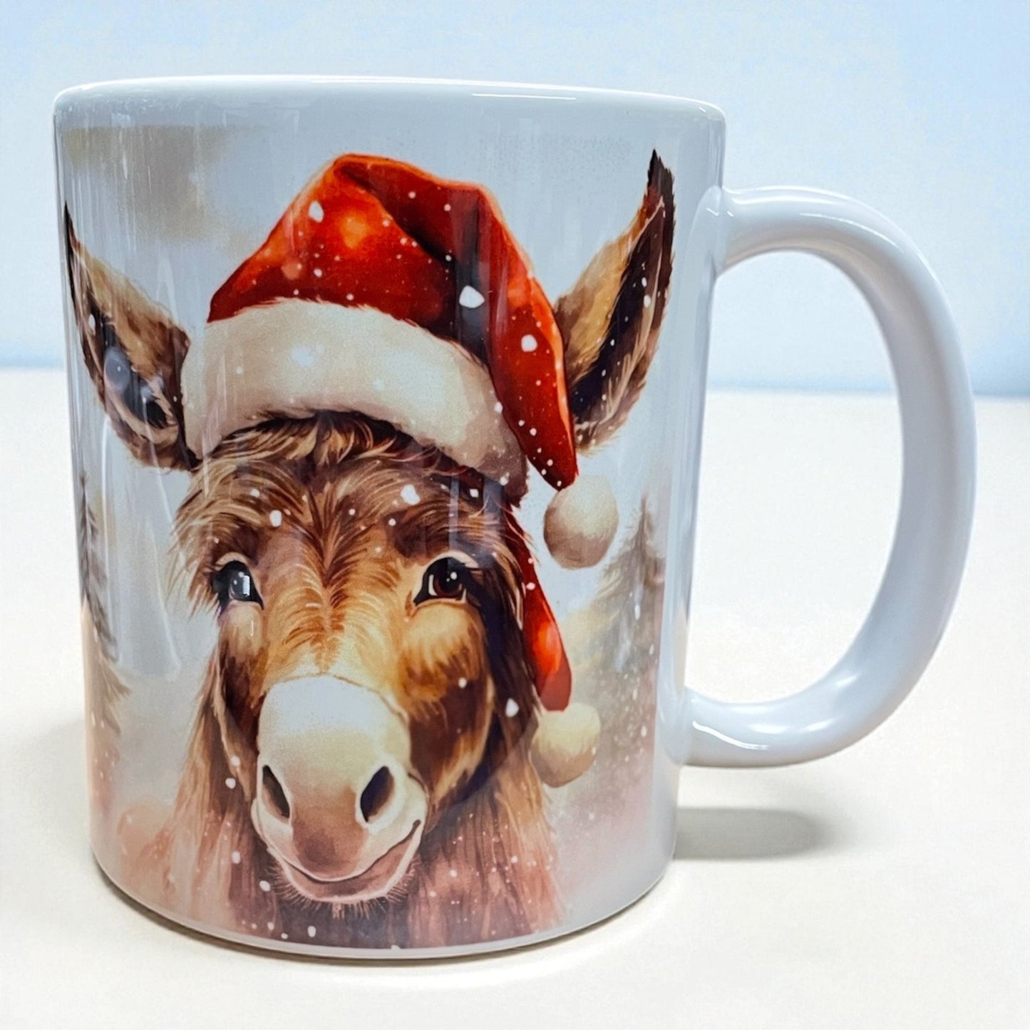 Cute Xmas Christmas Santa Donkey ceramic mug 11oz
