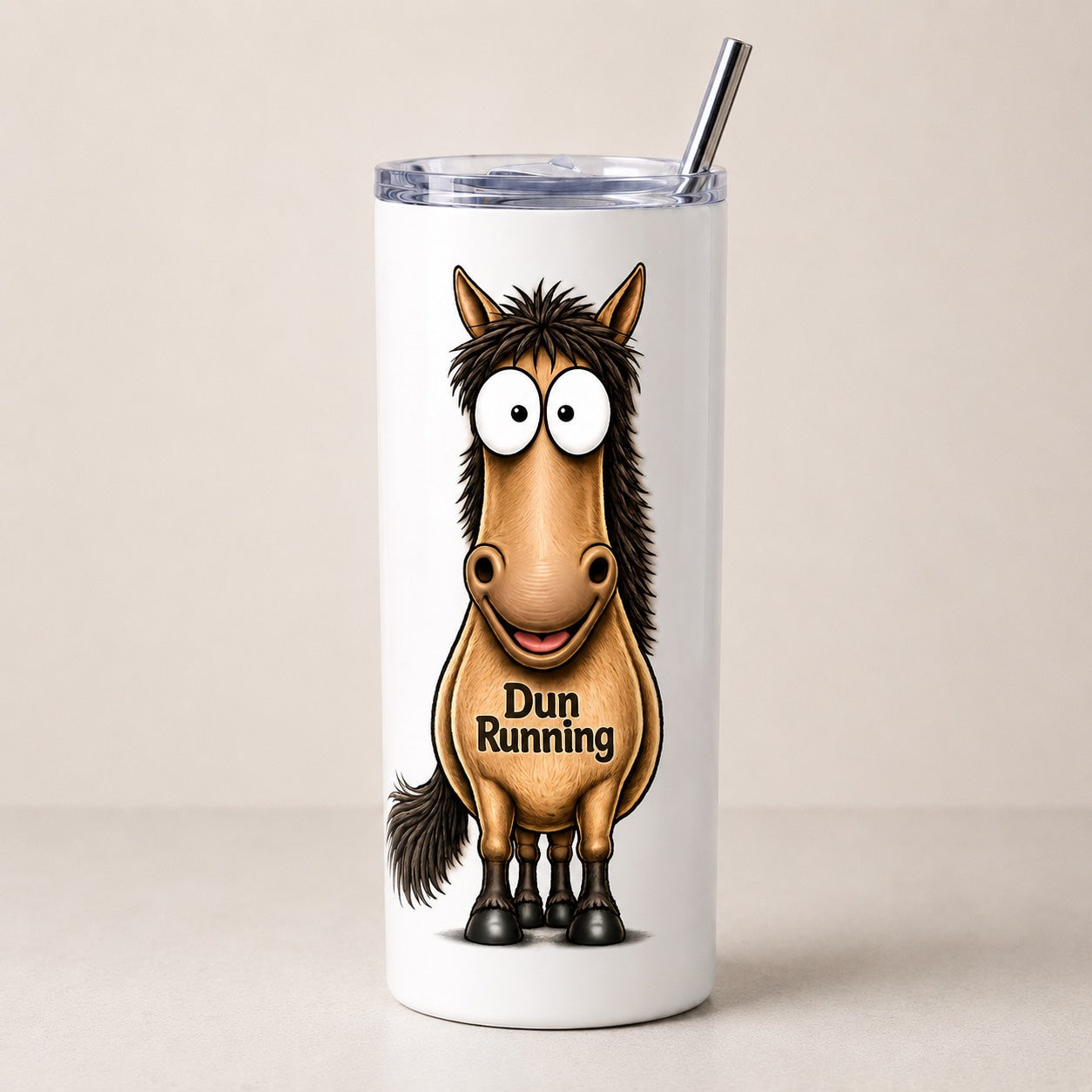 Personalised funny horse skinny tumbler 20oz add any name