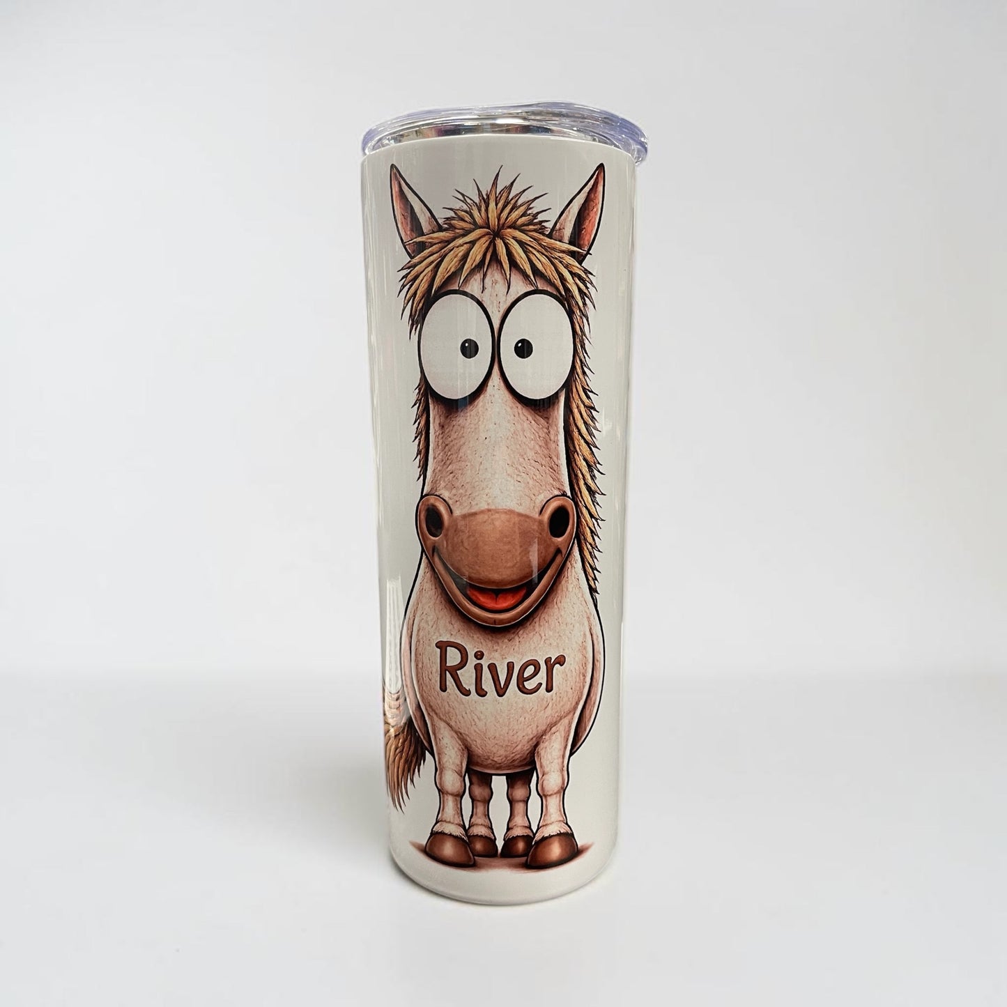 Personalised funny horse skinny tumbler 20oz add any name