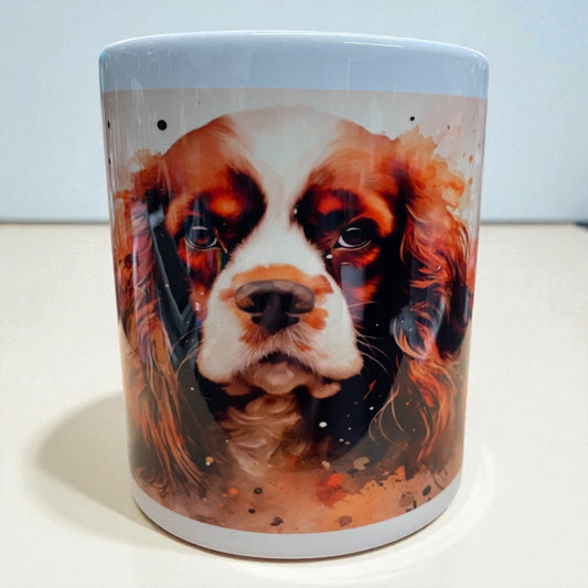 Gorgeous watercolour Cavalier King Charles Spaniel dog ceramic mug 11oz