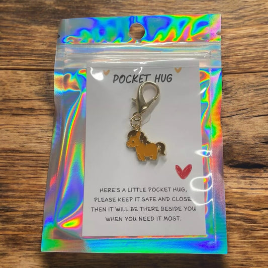 Pocket hug cute horse/pony clip on charm