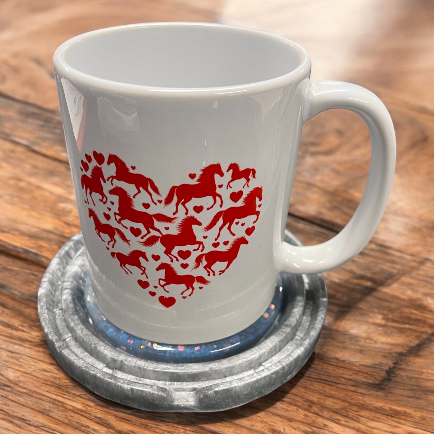 Resin Horse shoe coasters blue shades