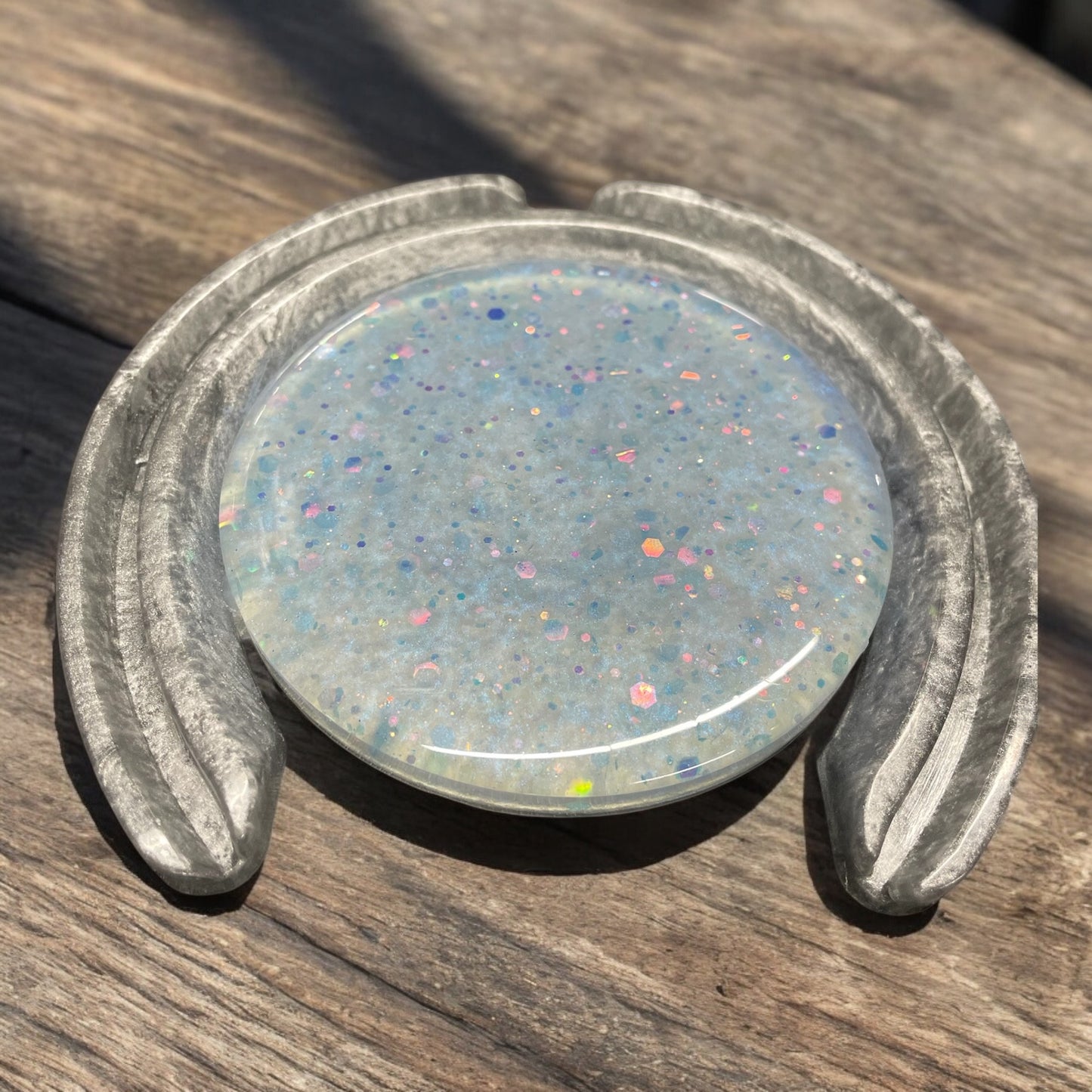 Resin Horse shoe coasters blue shades