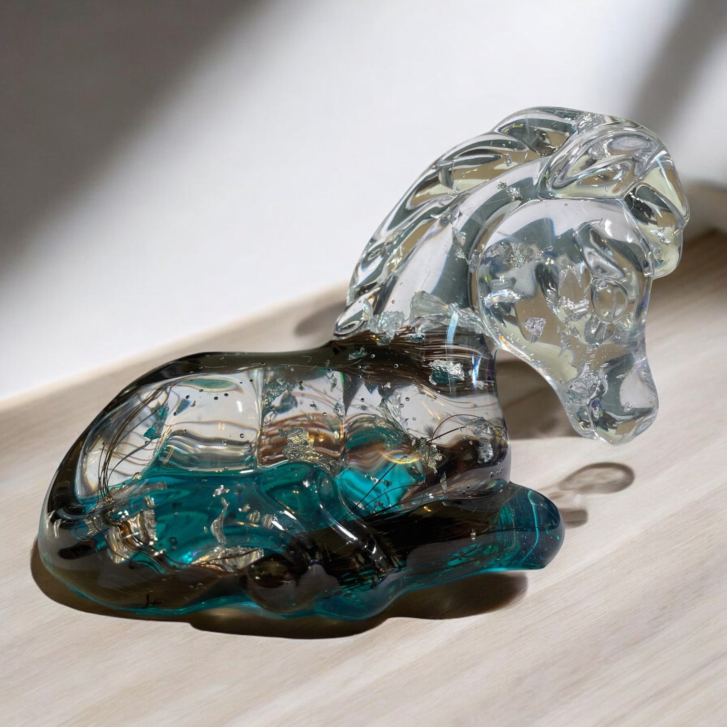 Memorial resin horse ornament made with mane or tail hair