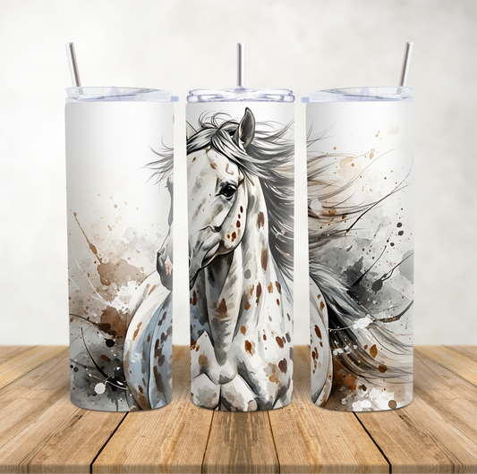 20oz Skinny Tumbler for hot & cold drinks "Stunning spotty Appaloosa horse"
