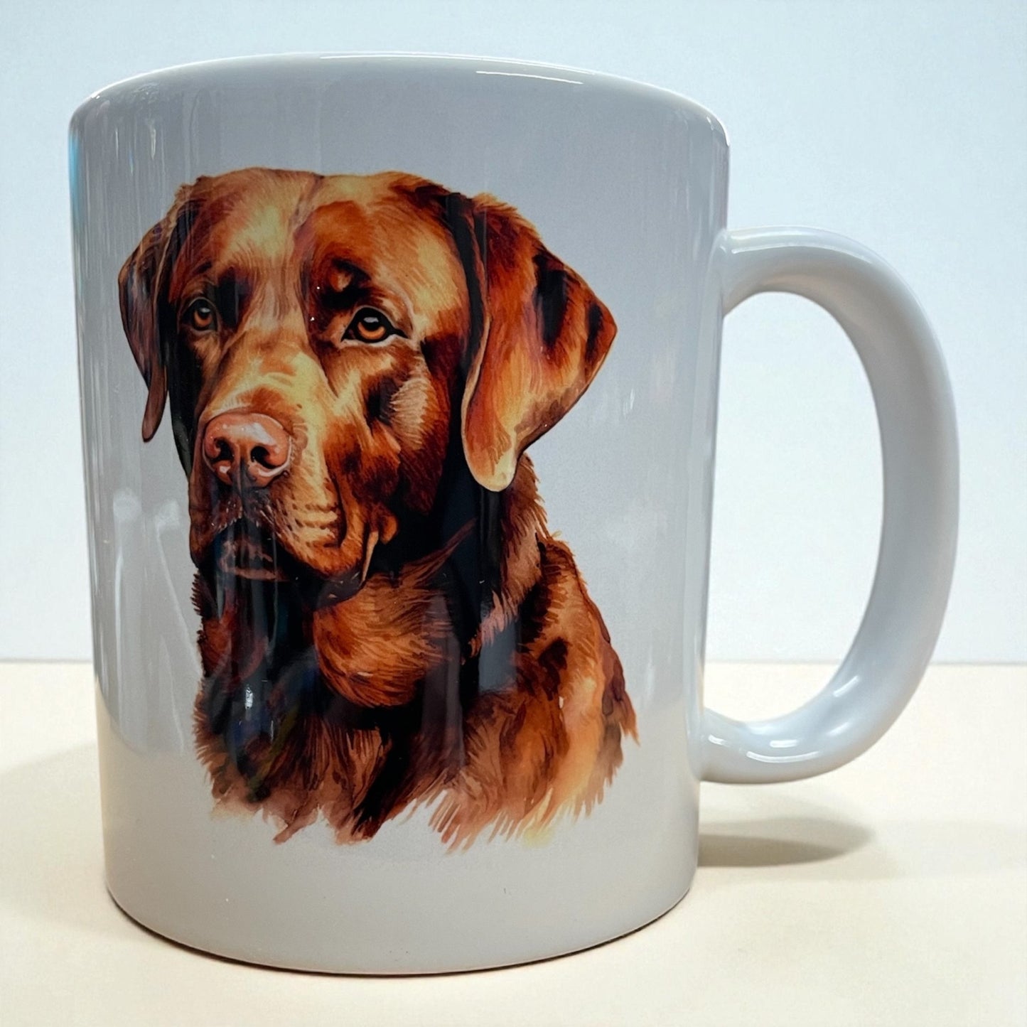 Stunning Chocolate Labrador dog face ceramic mug 11oz