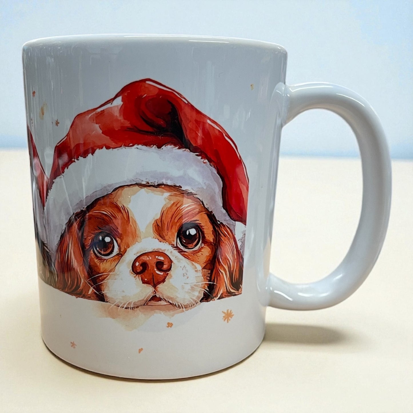Gorgeous Christmas Cavalier King Charles Spaniels Xmas Santa ceramic mug 11oz