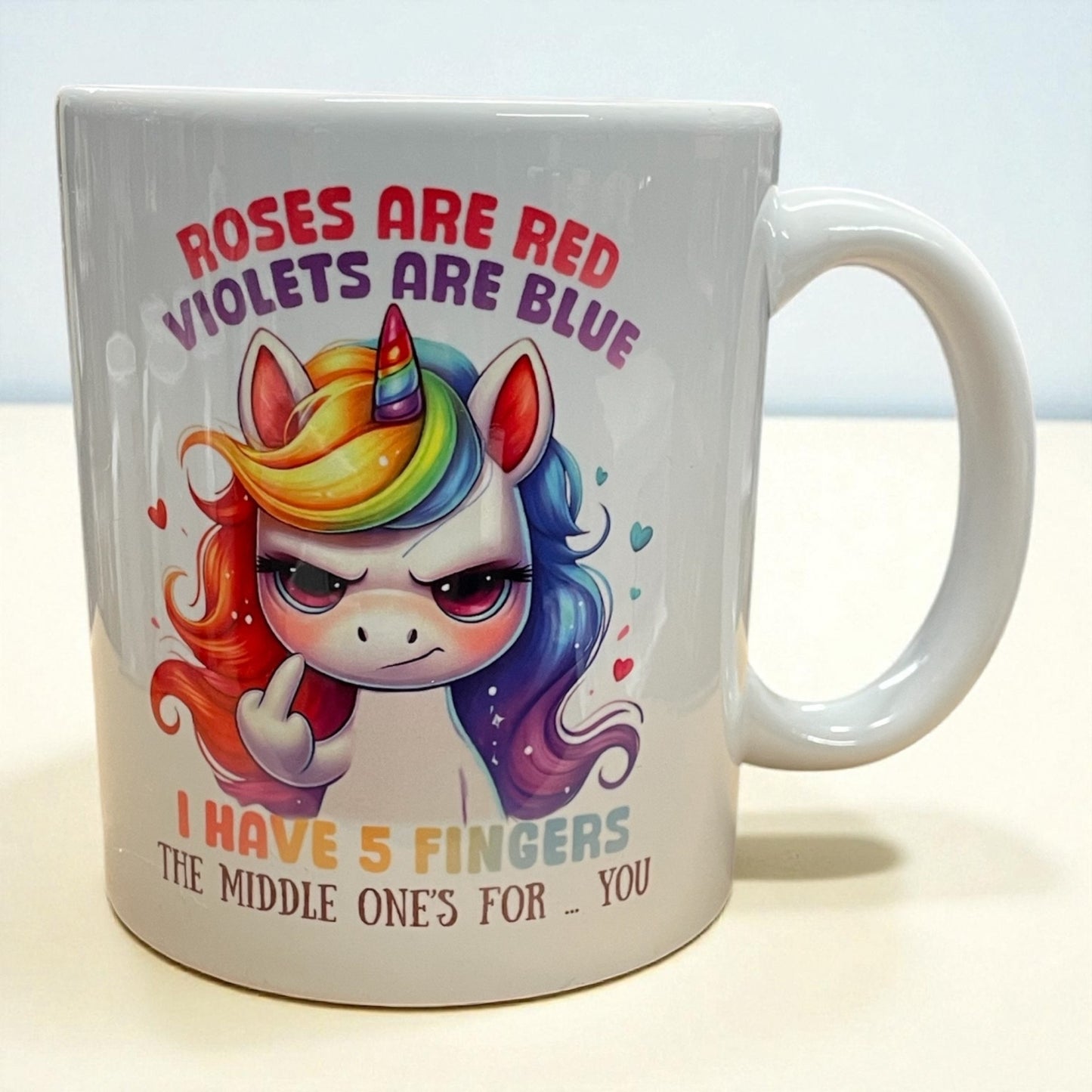 Naughty Unicorn Mug 11oz Roses are Red, Violets are Blue