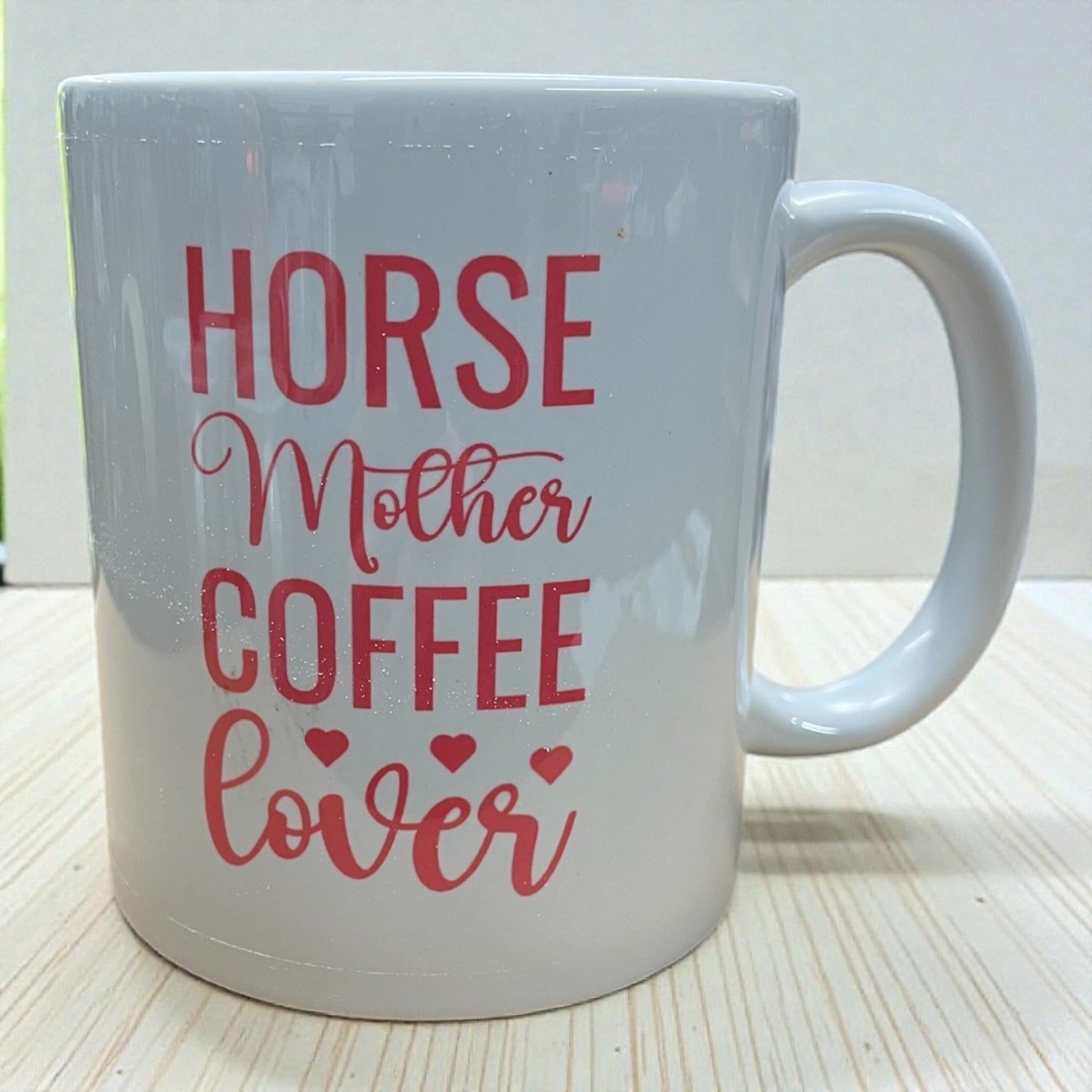 Equestrian theme ceramic mug 11oz pink horse mother coffee lover